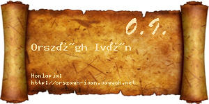 Országh Iván névjegykártya