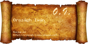 Országh Iván névjegykártya